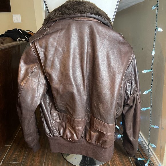 Schott NYC Bomber Flight Jacket (Brown) - Picture 6 of 11